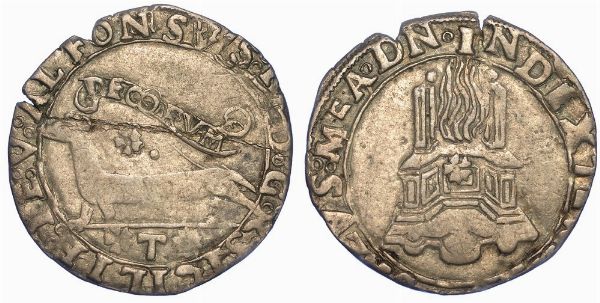 NAPOLI. ALFONSO II D'ARAGONA, 1494-1495. Armellino.  - Asta Numismatica - Associazione Nazionale - Case d'Asta italiane