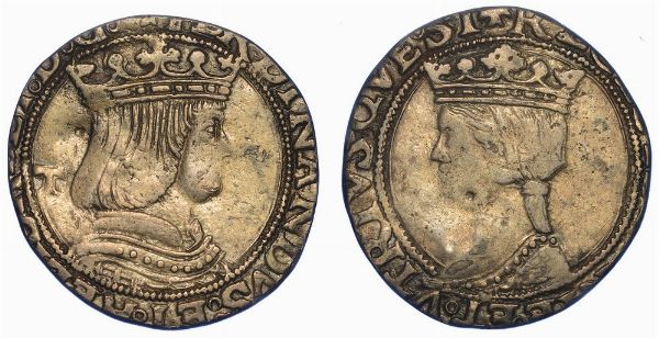 NAPOLI. FERDINANDO IL CATTOLICO ED ISABELLA DI CASTIGLIA, 1503-1504. Carlino.  - Asta Numismatica - Associazione Nazionale - Case d'Asta italiane