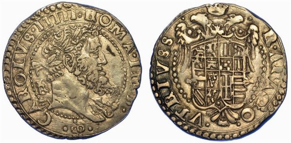 NAPOLI. CARLO V D'ASBURGO, 1516-1556. Tar.  - Asta Numismatica - Associazione Nazionale - Case d'Asta italiane