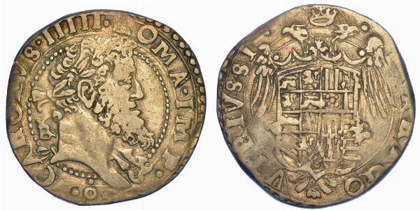 NAPOLI. CARLO V D'ASBURGO, 1516-1556. Tar.  - Asta Numismatica - Associazione Nazionale - Case d'Asta italiane