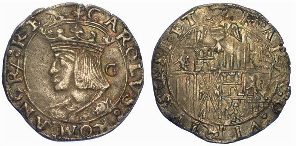 NAPOLI. CARLO V D'ASBURGO, 1516-1556. Carlino.  - Asta Numismatica - Associazione Nazionale - Case d'Asta italiane