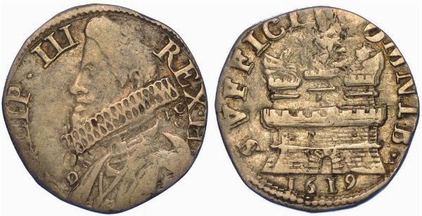 NAPOLI.  FILIPPO III, 1598-1621. 15 grani 1619.  - Asta Numismatica - Associazione Nazionale - Case d'Asta italiane