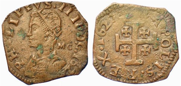 NAPOLI. FILIPPO IV, 1621-1665. Grano 162(2).  - Asta Numismatica - Associazione Nazionale - Case d'Asta italiane