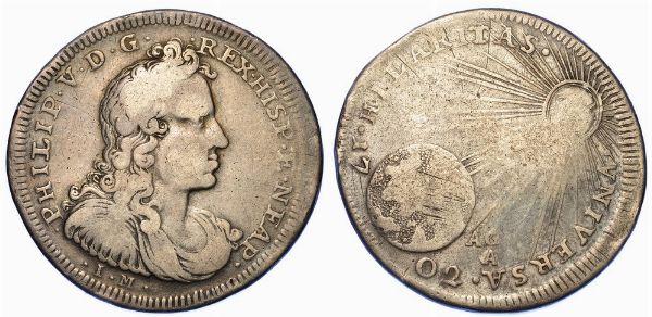 NAPOLI. FILIPPO V, 1701-1713. Mezzo ducato 1702.  - Asta Numismatica - Associazione Nazionale - Case d'Asta italiane