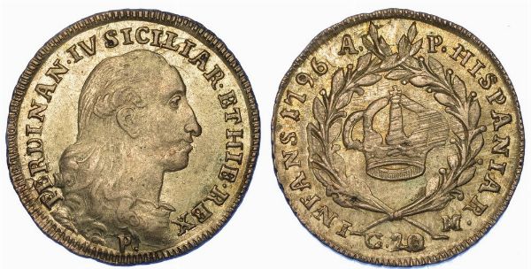 NAPOLI. FERDINANDO IV DI BORBONE, 1759-1816. Tar da 20 Grani 1796.  - Asta Numismatica - Associazione Nazionale - Case d'Asta italiane