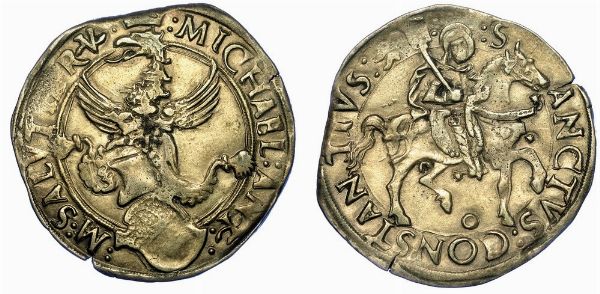 CARMAGNOLA. MICHELE ANTONIO DI SALUZZO, 1504-1528. Cornuto.  - Asta Numismatica - Associazione Nazionale - Case d'Asta italiane