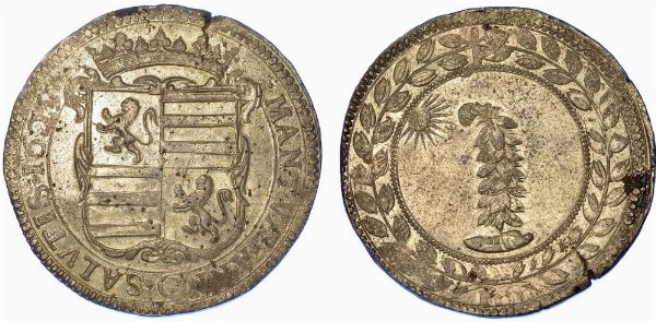 MANTOVA. ASSEDIO AUSTRO SPAGNOLO, 1629-1630. Scudo del fiore 1629.  - Asta Numismatica - Associazione Nazionale - Case d'Asta italiane