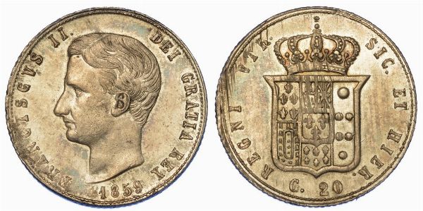 NAPOLI. FRANCESCO II DI BORBONE, 1859-1860. Tar 1859.  - Asta Numismatica - Associazione Nazionale - Case d'Asta italiane