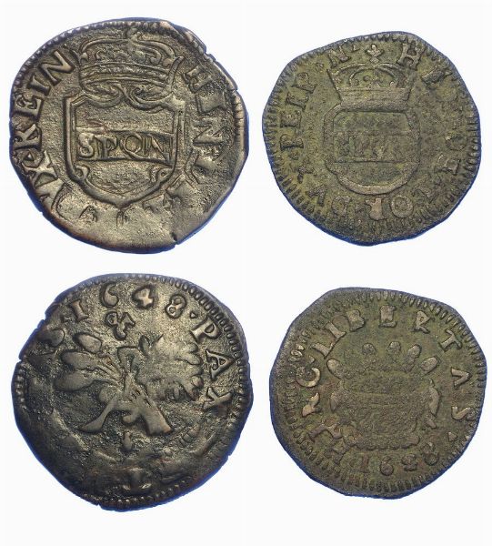 NAPOLI - REPUBBLICA NAPOLETANA, 1647-1648. Lotto di due monete.  - Asta Numismatica - Associazione Nazionale - Case d'Asta italiane