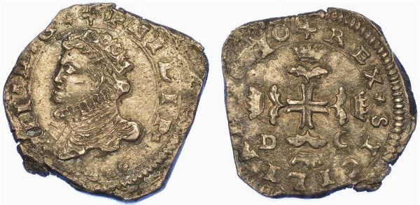 MESSINA. FILIPPO III DI SPAGNA, 1598-1621. 3 tar 1610.  - Asta Numismatica - Associazione Nazionale - Case d'Asta italiane