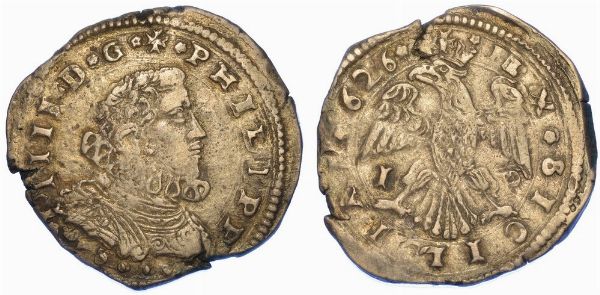 MESSINA. FILIPPO IV DI SPAGNA, 1621-1665. 4 tar 1626.  - Asta Numismatica - Associazione Nazionale - Case d'Asta italiane