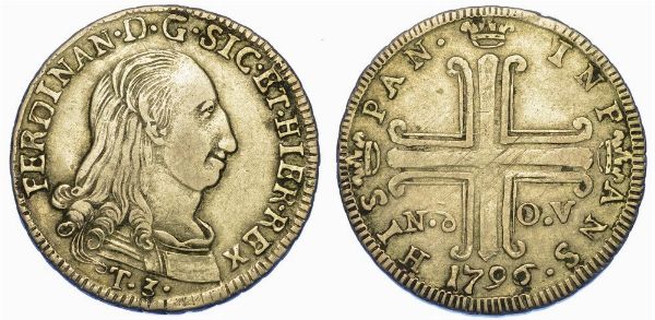 PALERMO. FERDINANDO III DI BORBONE, 1759-1816. 3 tar 1796.  - Asta Numismatica - Associazione Nazionale - Case d'Asta italiane