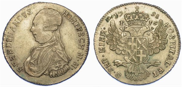 MALTA. FERDINAND VON HOMPESCH, 1797-1798. 15 tar 1798.  - Asta Numismatica - Associazione Nazionale - Case d'Asta italiane