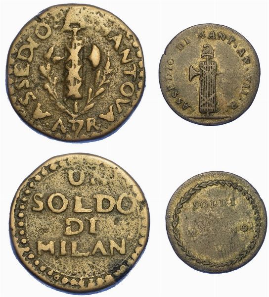 MANTOVA - ASSEDIO AUSTRO/RUSSO, 1799. Lotto di due monete.  - Asta Numismatica - Associazione Nazionale - Case d'Asta italiane