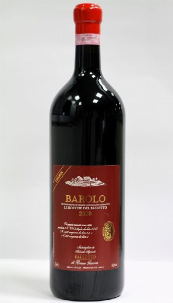 Barolo Falletto Vigna le Rocche Riserva Etichetta Rossa Bruno Giacosa 2008  - Asta PANDOLFINI PER AMICI DI URI - ASTA BENEFICA PER SOSTENERE LA RICERCA SCIENTIFICA UROLOGICA - Associazione Nazionale - Case d'Asta italiane