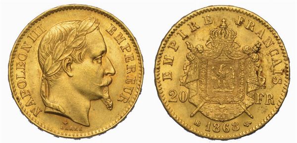 FRANCIA. NAPOLEON III, 1852-1870. 20 Francs 1868. Strasburgo.  - Asta Numismatica - Associazione Nazionale - Case d'Asta italiane