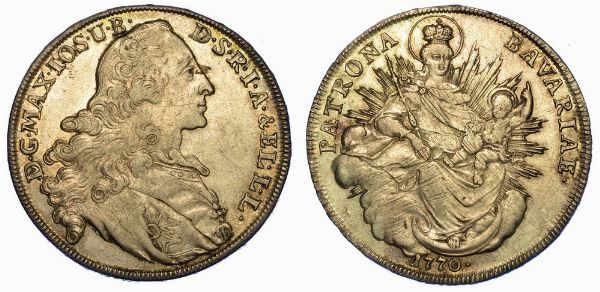 GERMANIA - BAVIERA. MAXIMILIAN JOSEPH III, 1745-1777. Thaler 1770.  - Asta Numismatica - Associazione Nazionale - Case d'Asta italiane