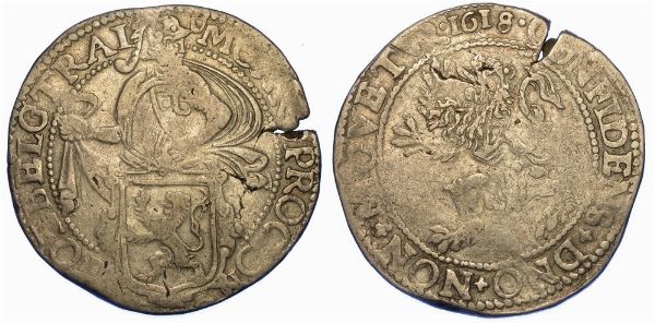 OLANDA. DUTCH REPUBLIC, 1543-1795. Lion Daalder 1618.  - Asta Numismatica - Associazione Nazionale - Case d'Asta italiane