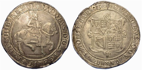 SCOZIA. JAMES VI, 1567-1625. 60 Shillings (Crown Sterling). Edimburgo.  - Asta Numismatica - Associazione Nazionale - Case d'Asta italiane