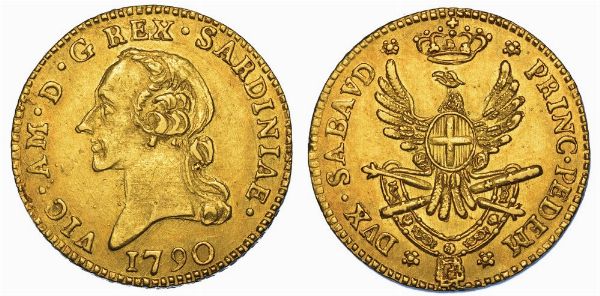 REGNO DI SARDEGNA. VITTORIO AMEDEO III DI SAVOIA, 1773-1796. Mezza Doppia Nuova 1790. Torino.  - Asta Numismatica - Associazione Nazionale - Case d'Asta italiane