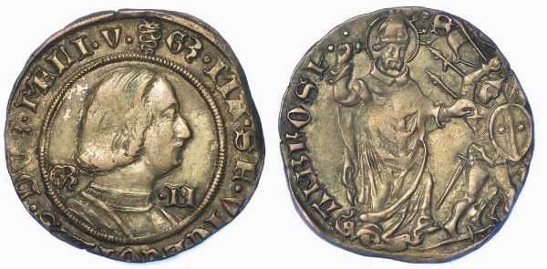 MILANO. GALEAZZO MARIA SFORZA, 1466-1476. Grosso da 4 soldi.  - Asta Numismatica - Associazione Nazionale - Case d'Asta italiane