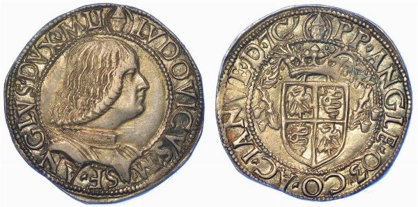 MILANO. LUDOVICO MARIA SFORZA (DETTO IL MORO), 1494-1499. Testone (o Grosso da 20 Soldi).  - Asta Numismatica - Associazione Nazionale - Case d'Asta italiane