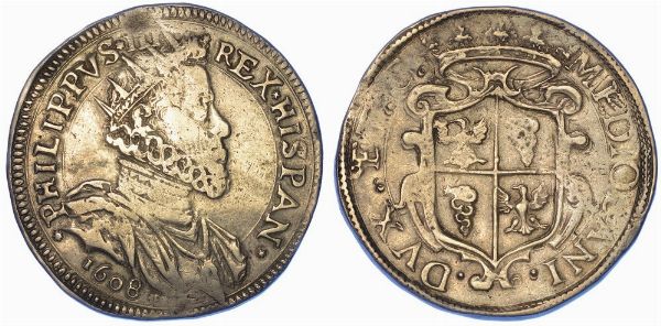 MILANO.  FILIPPO III D'ASBURGO, 1598-1621. Ducatone 1608.  - Asta Numismatica - Associazione Nazionale - Case d'Asta italiane