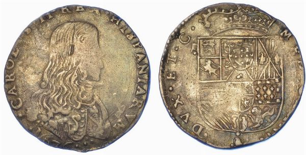 MILANO. CARLO II DI SPAGNA, 1665-1700. Mezzo Filippo 1676.  - Asta Numismatica - Associazione Nazionale - Case d'Asta italiane