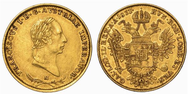 MILANO. FRANCESCO I D'ASBURGO-LORENA, 1815-1835. Mezza Sovrana 1831.  - Asta Numismatica - Associazione Nazionale - Case d'Asta italiane