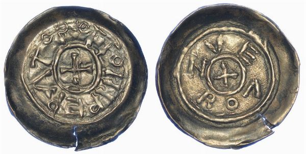 VERONA. OTTONE I, 962-973. Denaro scodellato.  - Asta Numismatica - Associazione Nazionale - Case d'Asta italiane