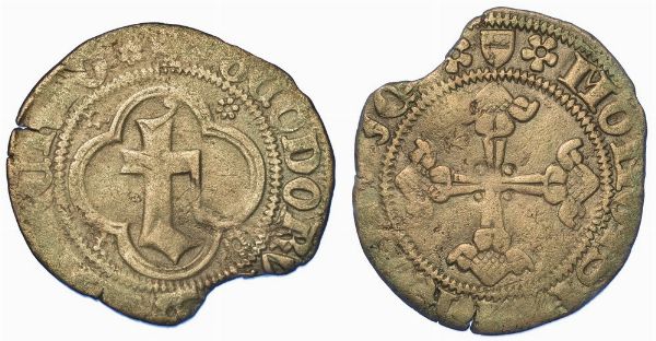 CHIVASSO. TEODORO II PALEOLOGO, 1381-1418. Mezzo grosso.  - Asta Numismatica - Associazione Nazionale - Case d'Asta italiane