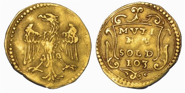 MODENA. FRANCESCO I D'ESTE, 1629-1658. Scudino d'oro da 103 soldi.  - Asta Numismatica - Associazione Nazionale - Case d'Asta italiane