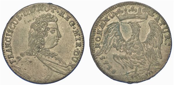 MODENA. FRANCESCO III D'ESTE, 1737-1780. Lira 1738.  - Asta Numismatica - Associazione Nazionale - Case d'Asta italiane