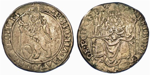 BOLOGNA. ANONIME DEI BENTIVOGLIO, 1446-1506. Grossone.  - Asta Numismatica - Associazione Nazionale - Case d'Asta italiane