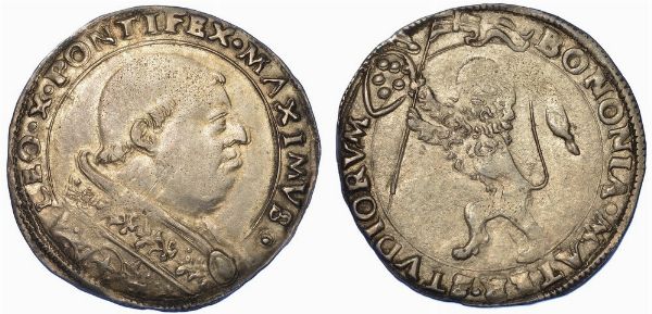 BOLOGNA. LEONE X, 1513-1521. Bianco (o Leone).  - Asta Numismatica - Associazione Nazionale - Case d'Asta italiane