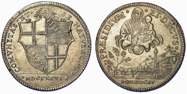 BOLOGNA. GOVERNO POPOLARE, 1796-1797. Scudo da 10 Paoli 1796 (I tipo).  - Asta Numismatica - Associazione Nazionale - Case d'Asta italiane