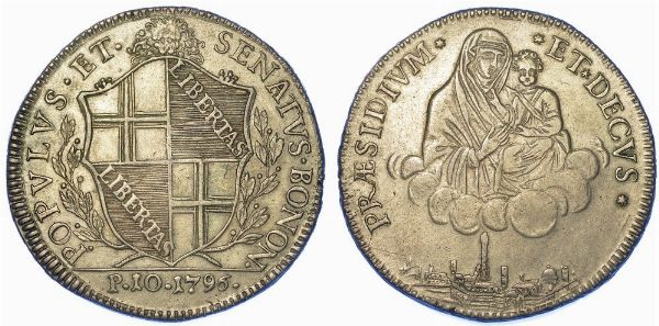 BOLOGNA. GOVERNO POPOLARE, 1796-1797. Scudo da 10 Paoli 1796 (III tipo).  - Asta Numismatica - Associazione Nazionale - Case d'Asta italiane