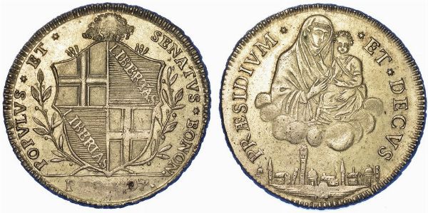 BOLOGNA. GOVERNO POPOLARE, 1796-1797. Scudo da 10 Paoli 1797 (III tipo).  - Asta Numismatica - Associazione Nazionale - Case d'Asta italiane