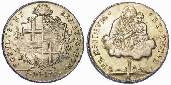 BOLOGNA. GOVERNO POPOLARE, 1796-1797. Scudo da 10 Paoli 1797 (III tipo).  - Asta Numismatica - Associazione Nazionale - Case d'Asta italiane