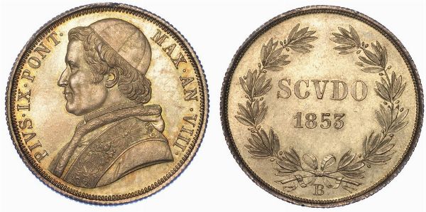 BOLOGNA. PIO IX, 1846-1878. Scudo 1853/A. VIII.  - Asta Numismatica - Associazione Nazionale - Case d'Asta italiane