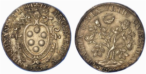 LIVORNO. FERDINANDO II DE' MEDICI, 1621-1670. Pezza della rosa 1665.  - Asta Numismatica - Associazione Nazionale - Case d'Asta italiane