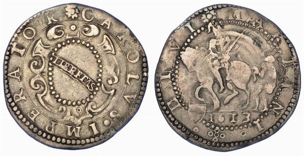 LUCCA. REPUBBLICA, 1369-1799. San Martino da 25 bolognini 1613 (armetta Cinacca).  - Asta Numismatica - Associazione Nazionale - Case d'Asta italiane