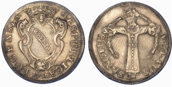 LUCCA.  REPUBBLICA, 1369-1799. San Martino da 25 bolognini 1756.  - Asta Numismatica - Associazione Nazionale - Case d'Asta italiane