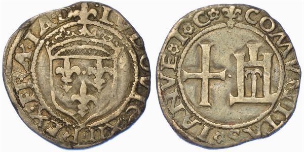 GENOVA. LUIGI XII, RE DI FRANCIA E SIGNORE DI GENOVA, 1499-1507. Testone.  - Asta Numismatica - Associazione Nazionale - Case d'Asta italiane