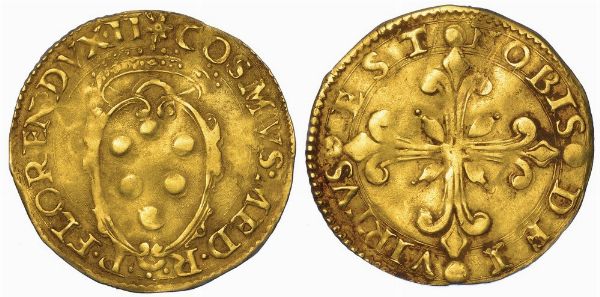 FIRENZE. COSIMO I DE' MEDICI, 1536-1574 (II periodo: Duca della Repubblica fiorentina, 1537-1557). Scudo d'oro del sole.  - Asta Numismatica - Associazione Nazionale - Case d'Asta italiane