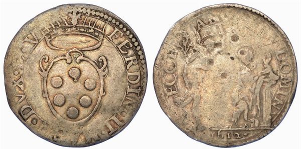 FIRENZE. FERDINANDO II DE' MEDICI, 1621-1670. Giulio 1612 .  - Asta Numismatica - Associazione Nazionale - Case d'Asta italiane