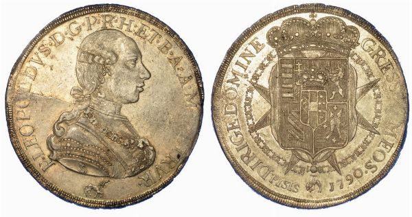 FIRENZE. PIETRO LEOPOLDO DI LORENA , 1765-1790. Francescone 1790 (serie senile).  - Asta Numismatica - Associazione Nazionale - Case d'Asta italiane