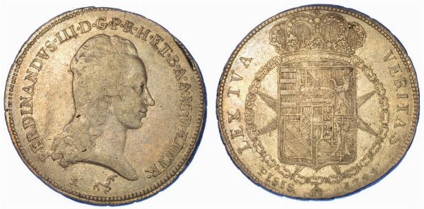 FIRENZE. FERDINANDO III DI LORENA, 1790-1801. Francescone 1799.  - Asta Numismatica - Associazione Nazionale - Case d'Asta italiane