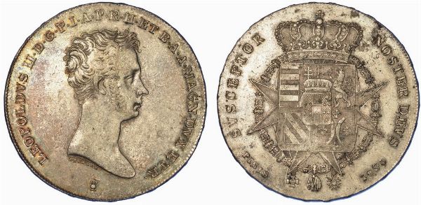 FIRENZE. LEOPOLDO II DI LORENA, 1824-1859. Francescone 1834.  - Asta Numismatica - Associazione Nazionale - Case d'Asta italiane