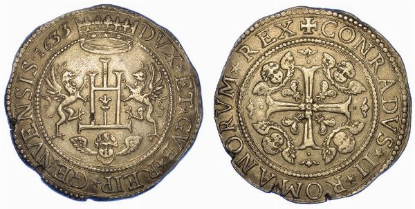 GENOVA. DOGI BIENNALI, 1528-1797. SERIE DELLA II FASE, 1541-1637. 2 scudi 1633.  - Asta Numismatica - Associazione Nazionale - Case d'Asta italiane